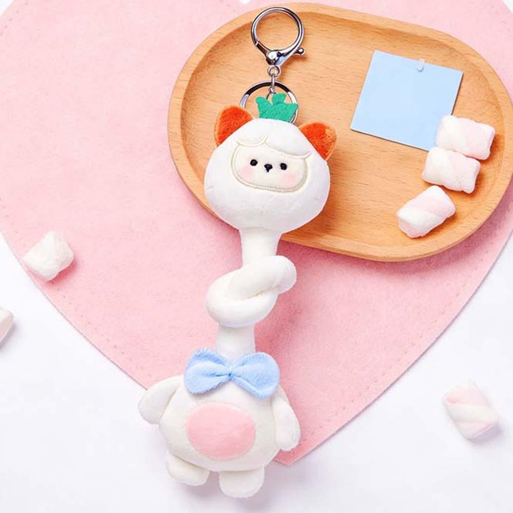 Creative Design Knotted Plush Pendant Ultra-Soft Fabric Vibrant Colors Long Neck Stuffed Doll Flexible Structure