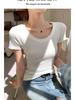 Women's Slim Fit Cotton U-Neck Short Sleeve Base Layer T-shirt