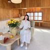 French Court Style Heavy Industry Lace White V-neck Dress Women's Summer New Waist Pendulum Fairy Dress