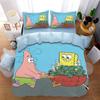 Anime-Themed SquarePants Design Bedding, 3D Digital Print Patrick Star, All-Season Polyester Quilt Cover & 1/2 Pillowcases