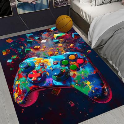Tappeto da gioco per la stanza dei ragazzi Tappeto da gamer con design di controller Tappeto per sala giochi Decorazione camera da letto Tappetino antiscivolo lavabile in lavatrice