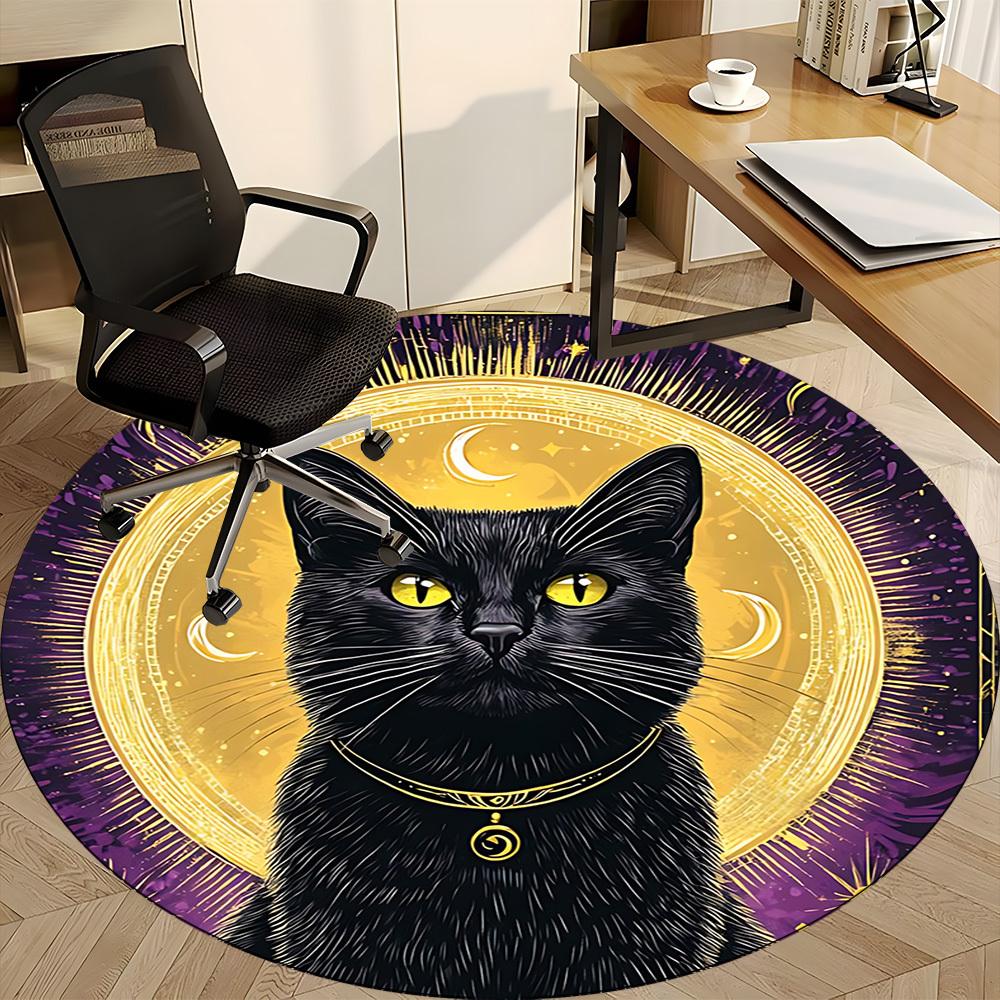 1pc Witchcraft Moonlight Office Round Area Rug, Under Office Chairs Bedroom Living Room Home Decor, Room Deco, Available in Various Sizes