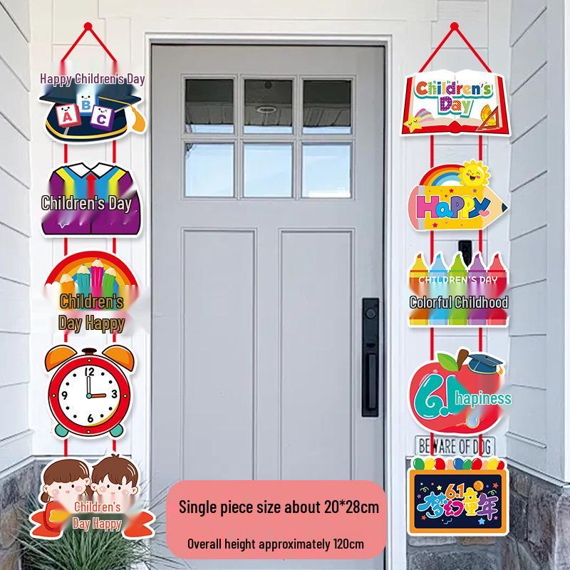 June 1st Children s Day Cartoon Door Curtain & Party Decorations