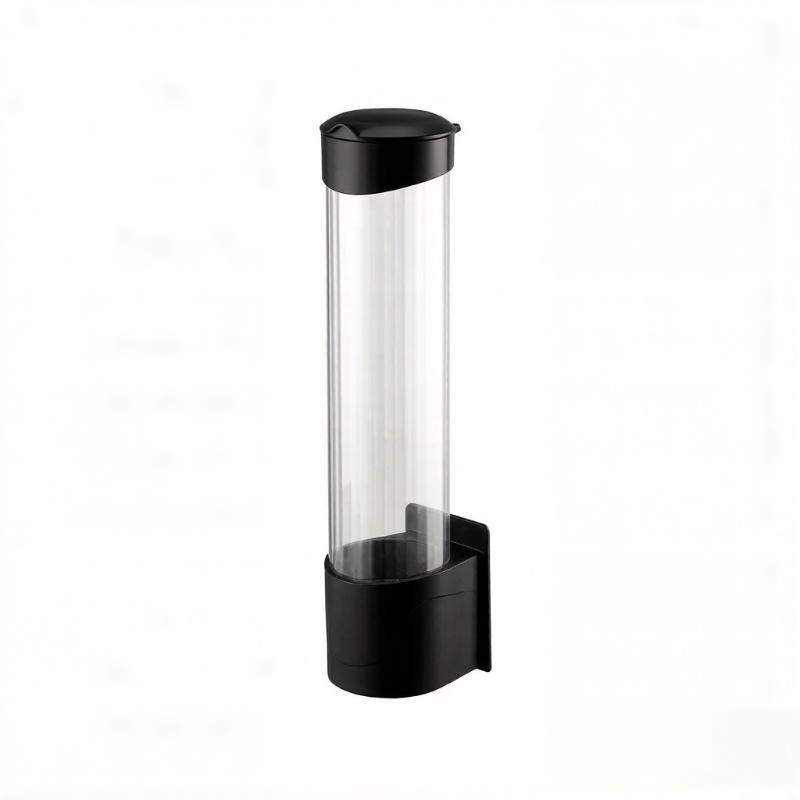 Self-Adhesive Water Dispenser Cup Holder Dustproof No-Drill Paper Cup Rack Fits 3-7oz Disposable Cups for Kitchen Office L