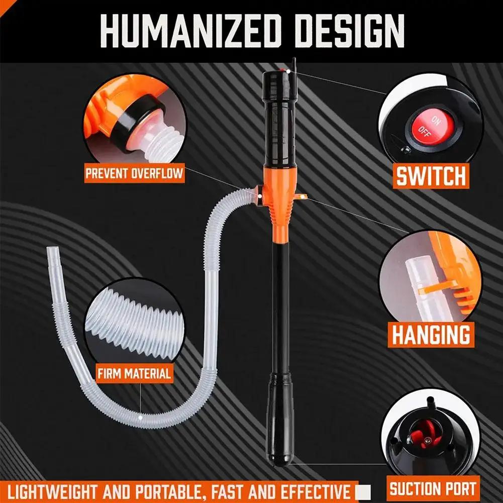 Portable Liquid Transfer Pump Battery Powered Transfer Pump Flow Control Nozzle 2.4 Gallons Per Min Efficient Fuel Transfer Pump