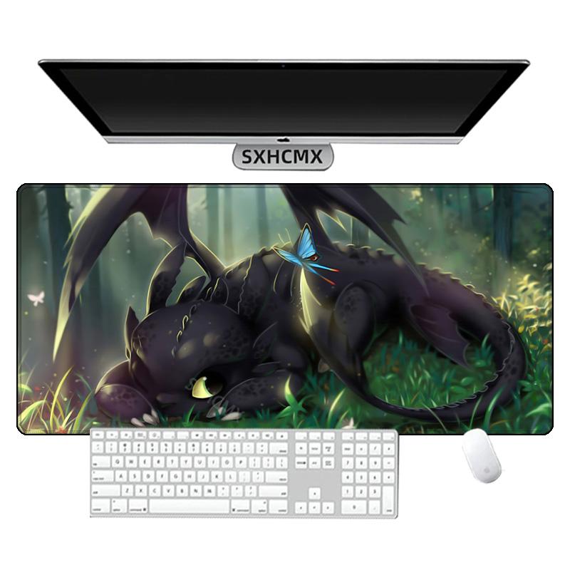 Anime Toothless Fury Dragon Mousepad HD Printing Computer Gamers Locking Edge Nonslip Mouse Pad XXL Keyboard PC Desk Pad