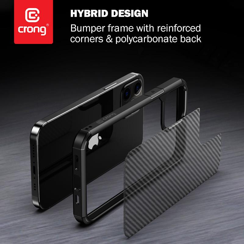 Crong Hybrid Carbon - Etui Iphone 12 Pro Max (Czarny)