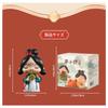 Tang Dynasty Beauty Bobblehead Figurine with Fan, Resin, Car Interior Accessory, Tabletop Decoration, Good Luck Charm, Interior Decor, 4 x 4 x 9 cm