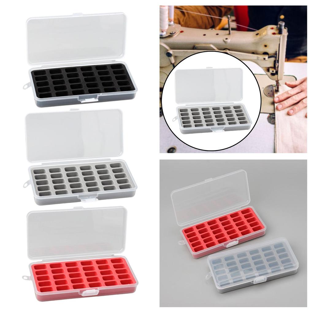 30 Grids Bobbin Box Bobbin Holder Bobbin Organizer, Protective Household for Sewing Machine Bobbins Spools Box Bobbin Case