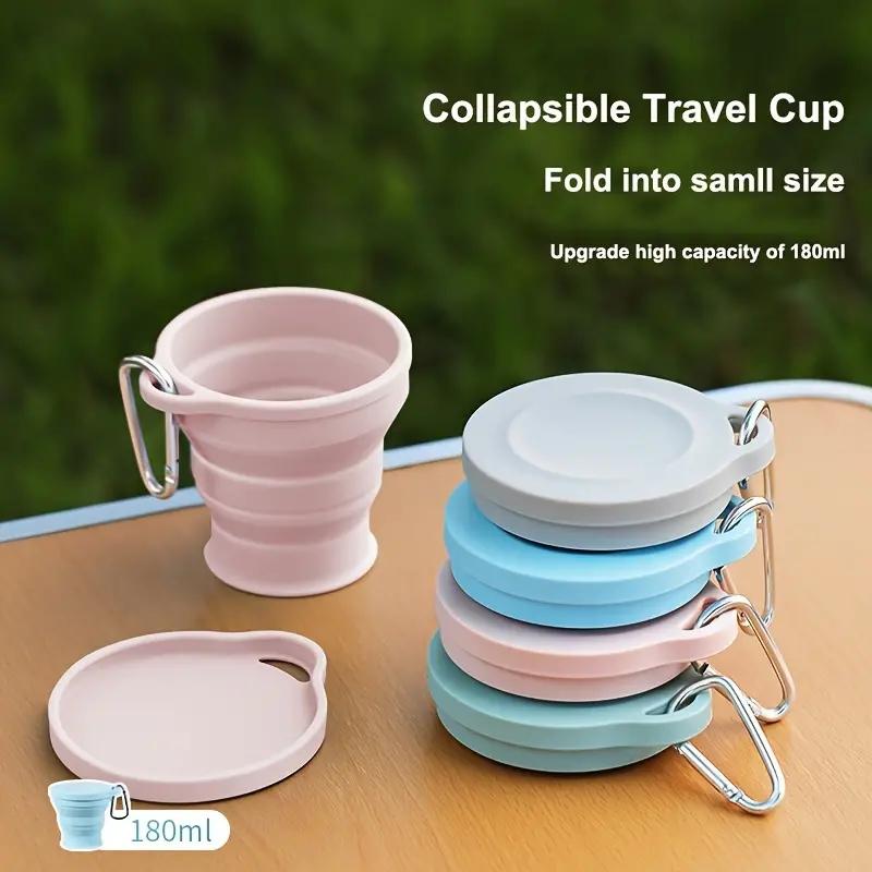 Set Silicone Collapsible Travel Cup - Silicone Folding Camping Cup with Lids - Expandable Drinking Cup Set