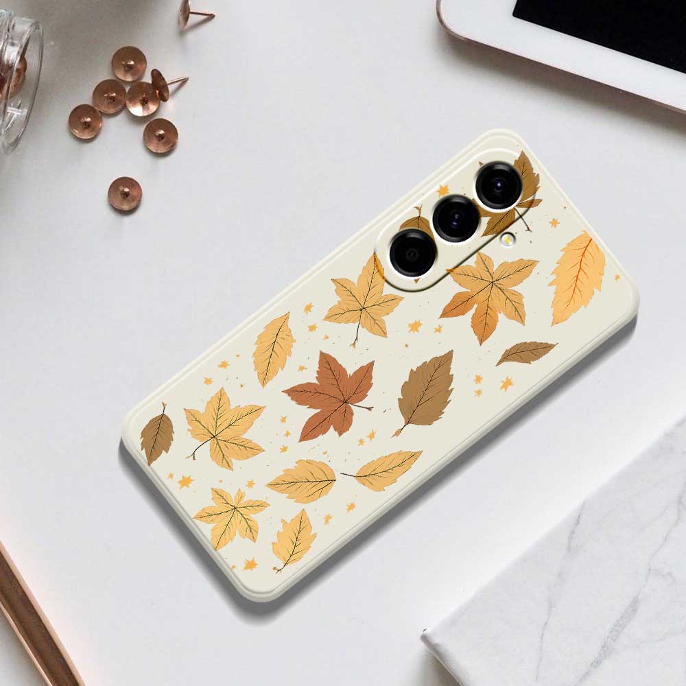 For Samsung Galaxy A56 5G Case Maple Leaves Pattern Printing Straight Edge TPU Phone Back Cover