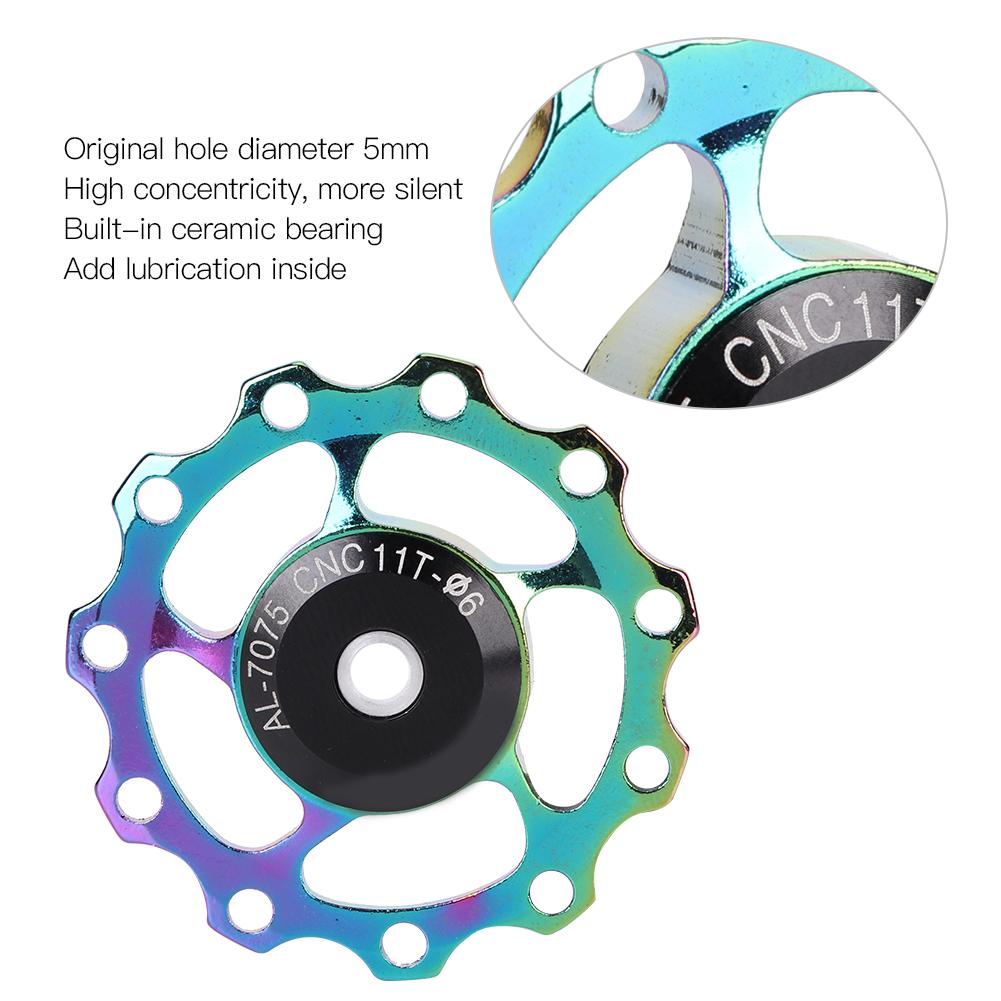 Mountain Bike Aluminium Alloy Rear Derailleur Pulley Bearing Guide Pulley Bicycle Cycling Accessory