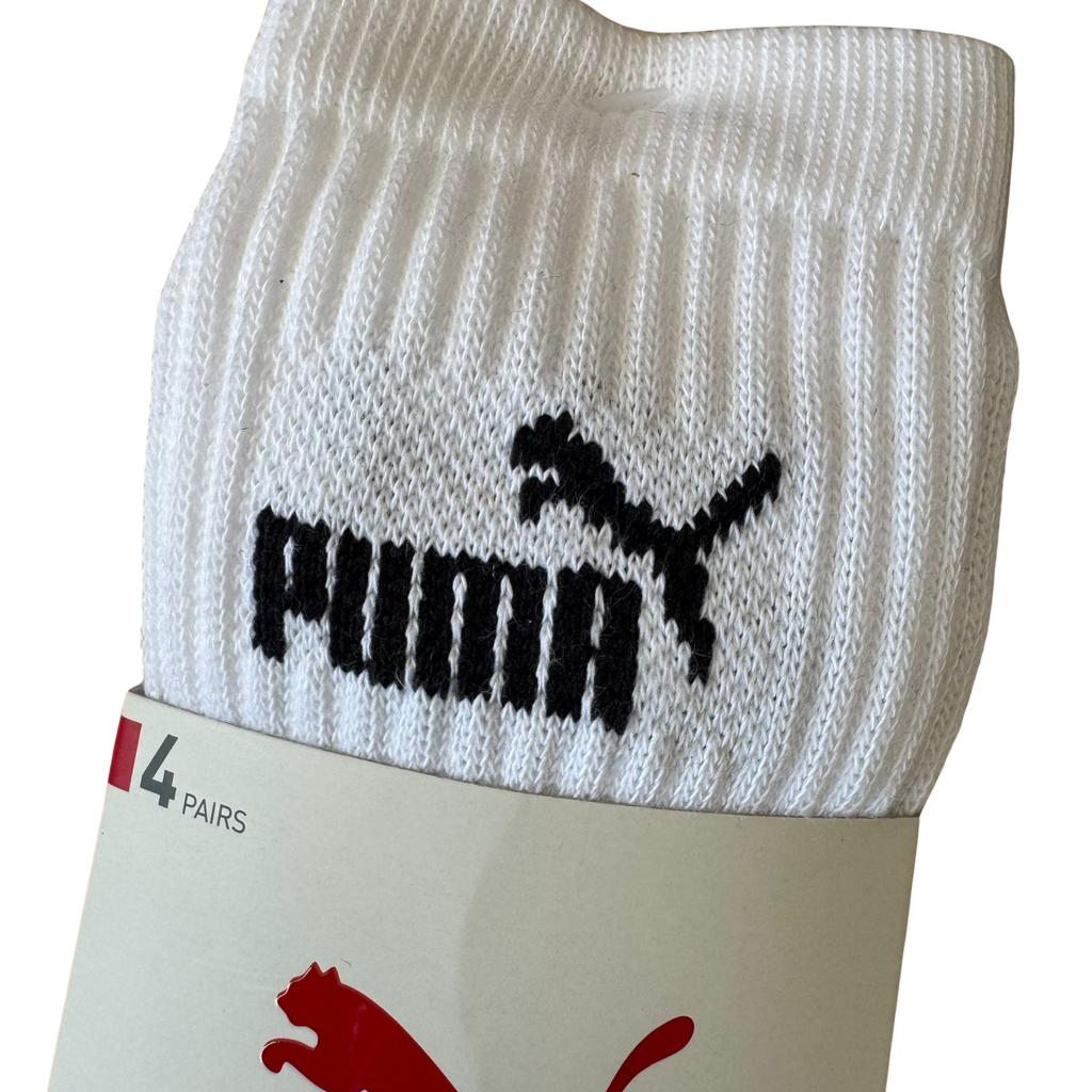 Puma CREW 4-PACK Unisex Socks White 94717101 Size 35-38