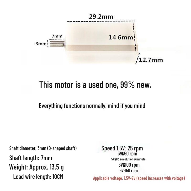 High Torque N20 Mini DC Geared Motor 3.7V/5V/6V, Slow Speed, All-Metal with Shell
