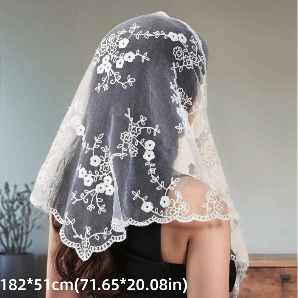 

New Hollow Out Lace Scarf Embroidery Thin Hair Scarf Headband Vintage Solid Color Foulard Bandana Women