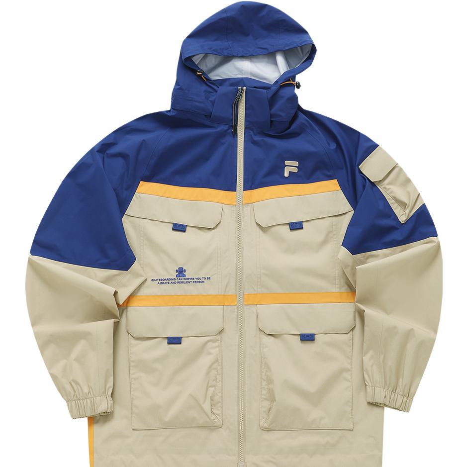 Fila Fusion Street Sport Fusion American Retro Fashion Casual Outdoor Loose Zipper Hoodie Jacket Men jackets Dark-Khaki T11M331705FDK