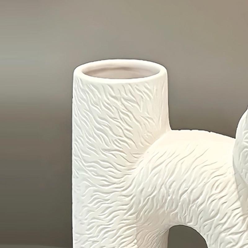 Nordic Ceramic Cute cat shape Minimalist Vase Home Dining Table Living Room Bedroom Office Tabletop Decoration, Flower Ware, 1Pc