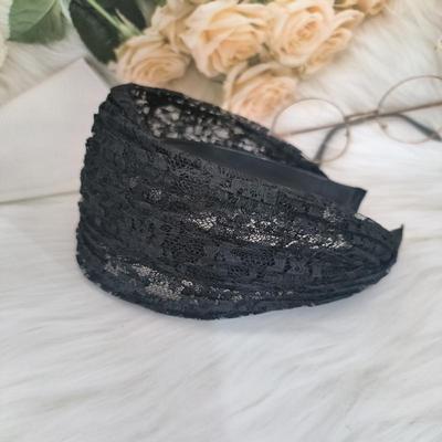 Flower Lace Mesh Hair Band Wide Side Hair Hoop Headbands For Women Lace Headwear Wide Headband Girls