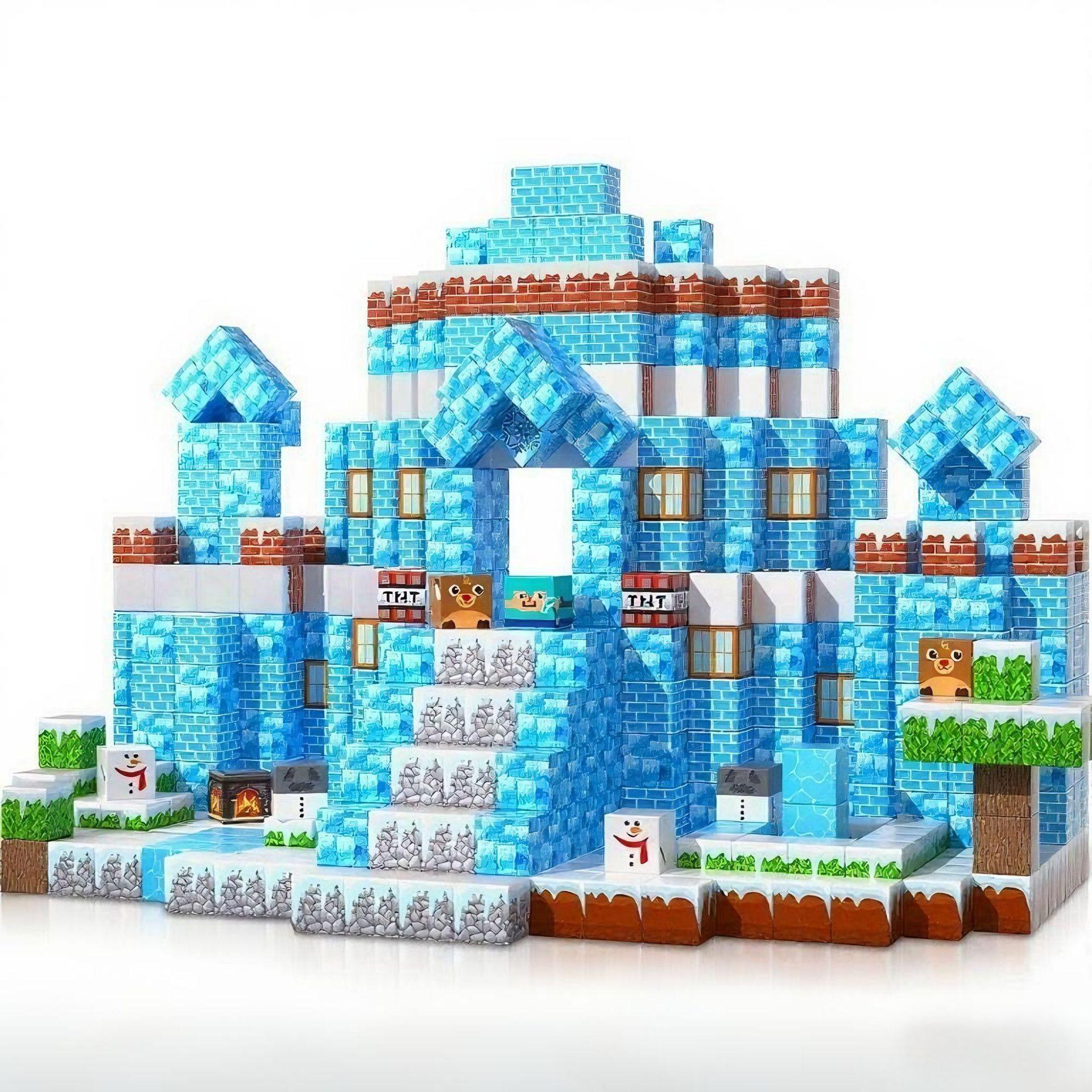 Magnetic Cube Building Blocks: 3D Educational Ice and Snow World Toy