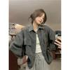 2025 Korean Style Corduroy Shirt Jacket: Autumn Winter Lapel Cardigan for Women