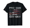 Pro Gun Anti Idiot Shirt Vintage USA Flag 2nd Amendment T-Shirt