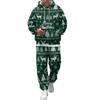 Men's Casual Sweatshirt Set with Pattern for Fall and Winter