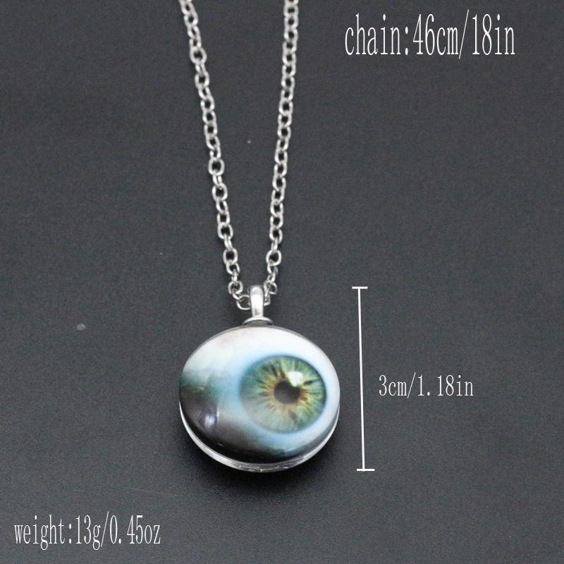 Gothic Style Vitreous Eyeball Pendant Necklace Unique Punk Chain Jewelry For Men Daily Wear