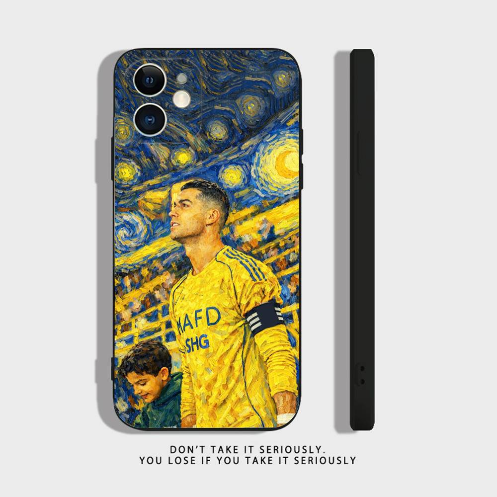 Coque en Silicone Transparent Football R-RoNalDo-ES CR7 pour iPhone 17,16,15,14,13,12,11,Pro,Max,Mini,XS,X,8,Plus Housse Noire antichoc iPhone15promax
