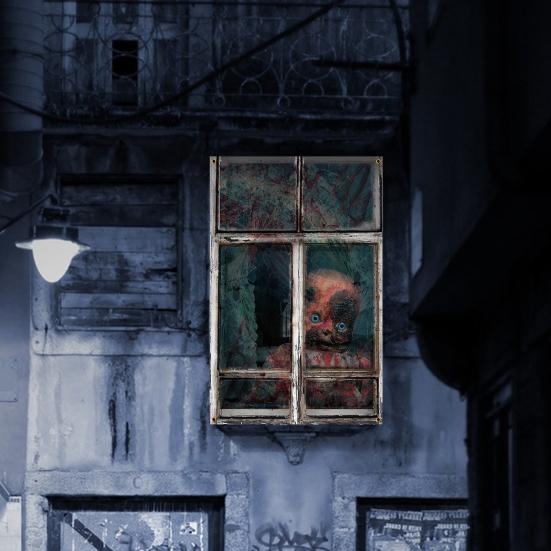Halloween Vorhang Dekoration Blut Fenster Abdeckung Scary Halloween Fenster Silhouette Poster für Innen