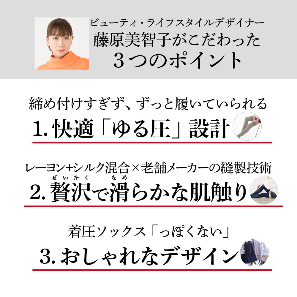 Compression Medical Socks in Loose Tone Legs While One Size Fits Reduces and Product Number 73452 MICHIKO.LIFE (Navy Blue) [Made Japan] Long,