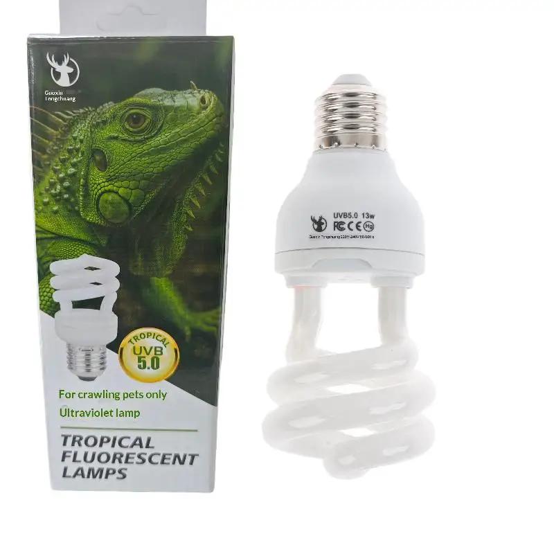 1Pcs 13W/26W UV Rays Energy Saving Terrarium Basking Light 5.0 10.0 UVB Reptile Lamp Turtle Lizard Snake Reptiles Heating Lamps