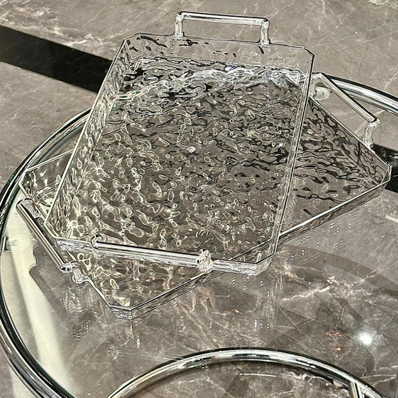 Akrylový podnos Obdélníkový podnos s držadly Domácí čajový podnos Prkénko Dezert Jídlo Domácí obývací pokoj Podnosy na sklenice na vodu Stolní dekorace
