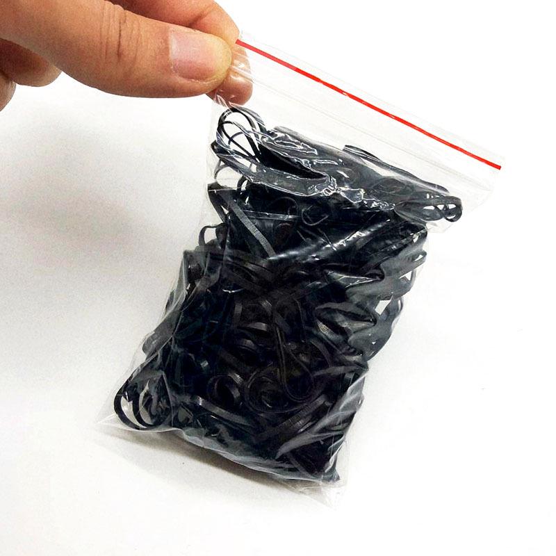 Small Black Seamless Elastic Hair Ties - Disposable Rubber Bands