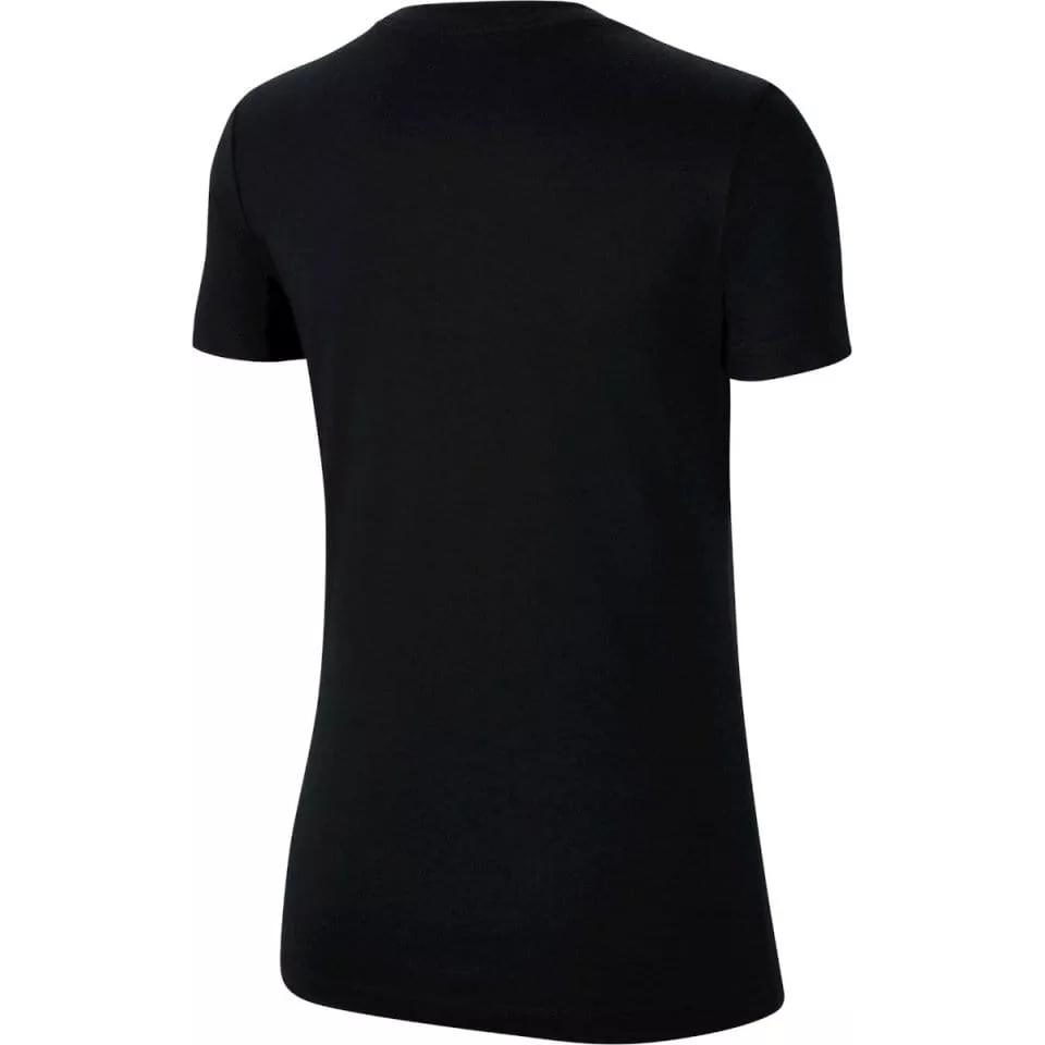 Nike Dri-Fit Park Large Logo Crew Neck T-Shirt Women Tops Black CW6967-010