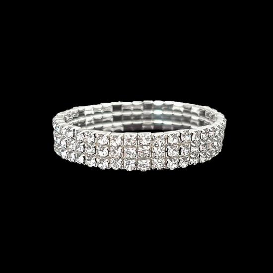 Women's Full Diamond Elastic Bracelet, Fashion Rhinestone Stretch Bangle