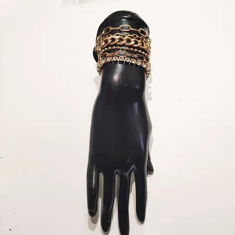 Hot-selling retro creative multi-element chain jewelry femininity versatile claw chain brick multi-layer bracelet set