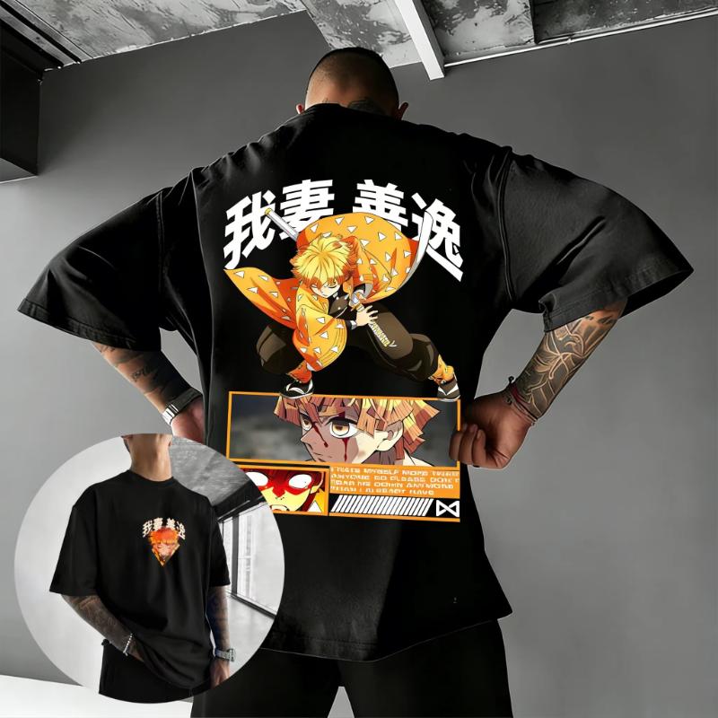 

Demon Slayer Zenitsu Oversized Tee Anime Graphic T Shirt Men Women Cotton Short Sleeve Tee Streetwear 2026 Summer Casual Top Y2k S
