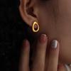 Geometric Ear Buckle Hoop Earrings For Women Girl Luxury  New Jewelry Bosom Friend Gift Party