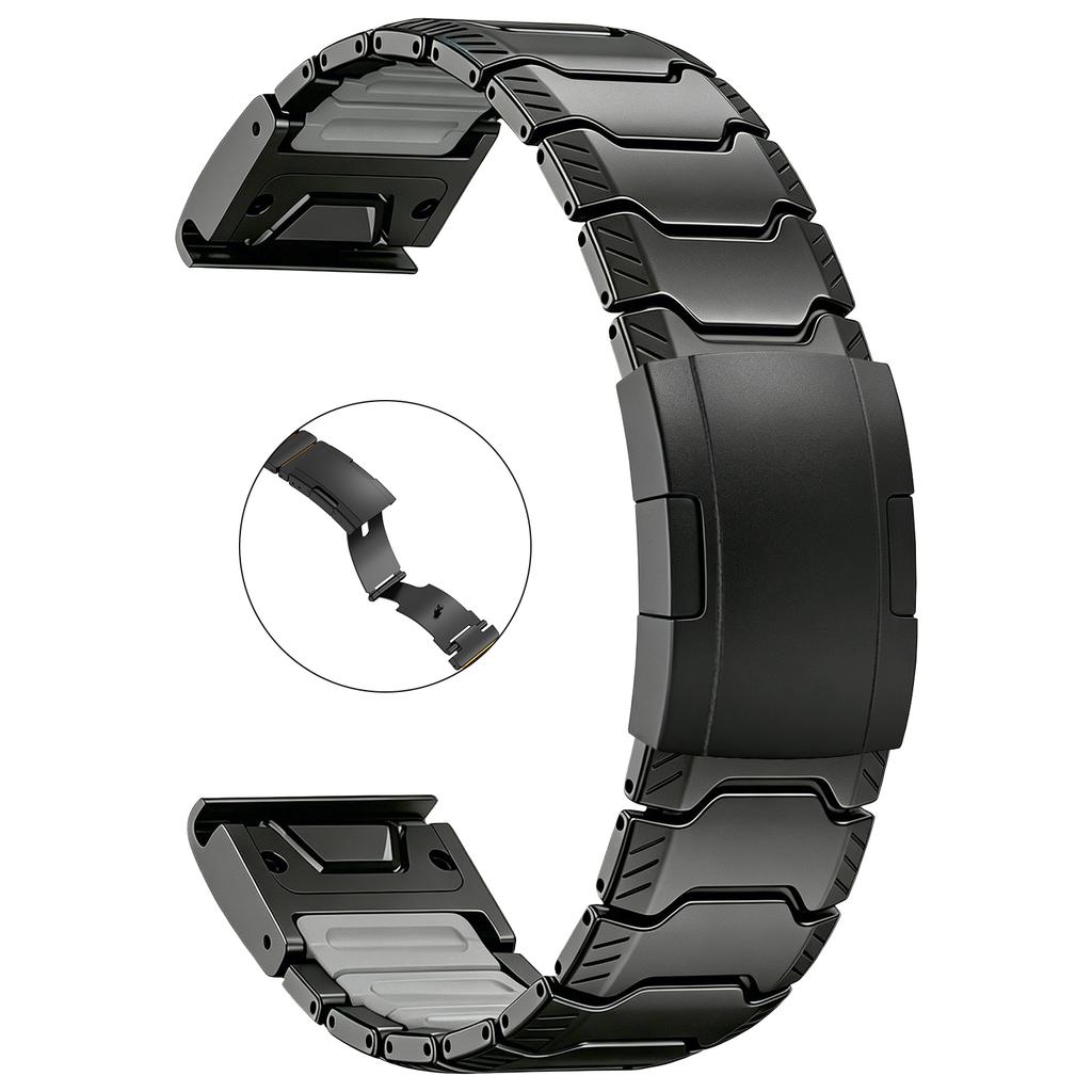 Cinturino QuickFit in Titanio + Silicone da 22/26 mm per Garmin Fenix 8 47/51 mm E 7 7X Pro 6 6X Cinturini per Tactix 8 Enduro 3 Braccialetto
