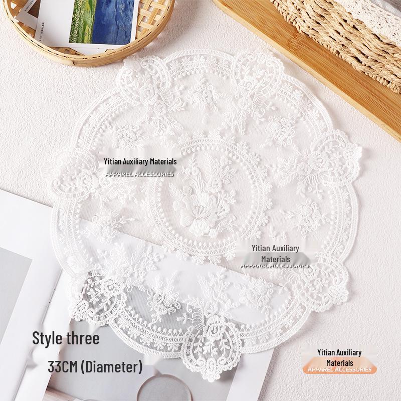 French Retro Lace Floral Table Placemat - European Pastoral Design for Afternoon Tea