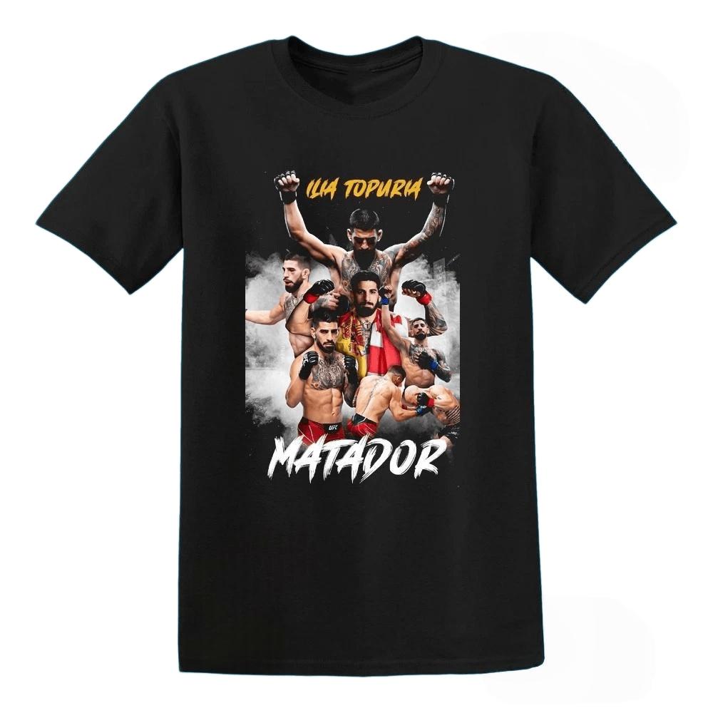 Ilia Topuria El Matador MMA Fighter Graphic Tshirt Unisex T Shirt 2026 Summer New Unisex Unisex 100Cotton Tshirt Street Wear Y2K