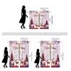 2-piece HD Digital Brown Tie Christmas Snow Elk Curtain Home Decoration Style Decorate Living Room Bedroom Through Rod Curtain E
