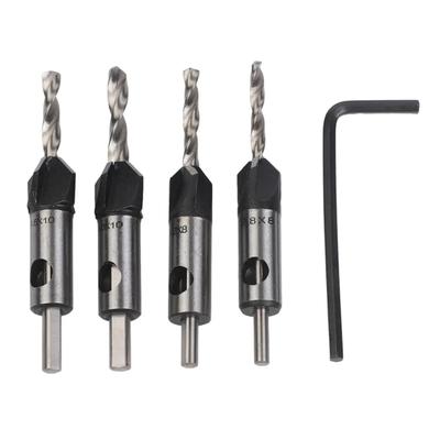 Tapered Guide Drills 4-Piece Drill Bit Set DIY Home Repairs Efficient Chip Evacuation Exceptional Hardness 120g