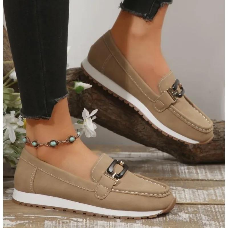 Nye Dame Ballerinaer Komfortable Hverdagssko Stilige Lette Slitesterke Pustende Loafers Slip-On Luksus Trend Klassiske Vår Dame Sneakers