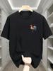 Men's summer 100% pure cotton fashionable casual loose sports bright rooster print round neck short sleeved T-shirt top