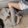 Spring and Summer Thin Calf Socks Women's Hollow Mesh Polka Dot Bow Miu Series Versatile Stacking Socks Children