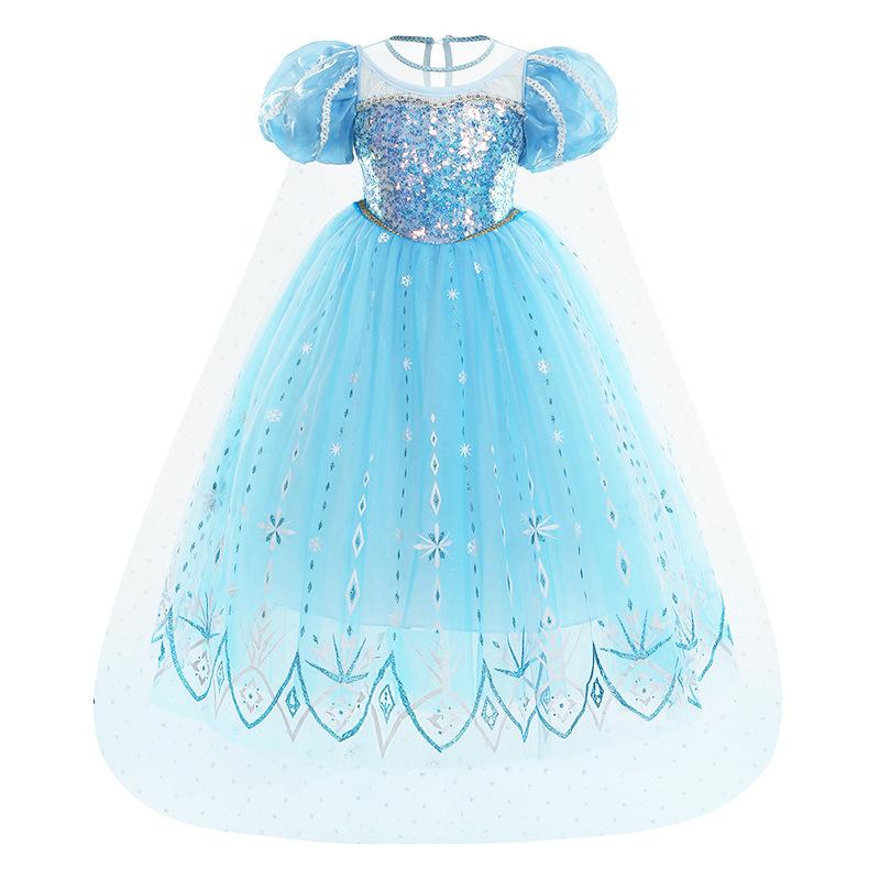 Frozen Elsa Dress Cinderella Princess Dress Halloween Love Veil Dress Children's Spring and Autumn Trend