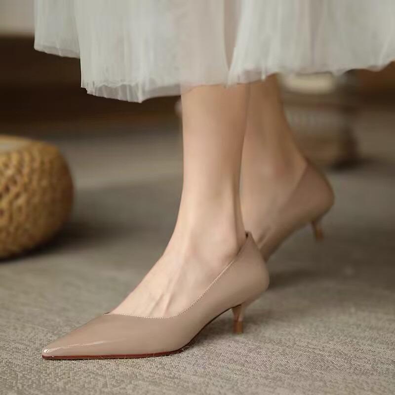 Luxus Pumps Schuhe Damen mit Absatz Frau Mittelhoher Absatz Stilettoabsätze Hohe Sandale Party Büro Elegant Schwarz Kleiner Absatz Sexy Pumps