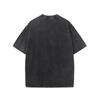 European Size Men'S And Men'S Washed Short Sleeve T-Shirt - Black Abstract Cosmic Sword And Phase Print, Geometric Pattern, Crew Neck Casual T-Shirt