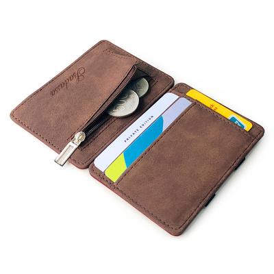 Creative Style Coin Purse Card Holder Men's Wallet Zipper Magic Wallet All-Match Matte Leather